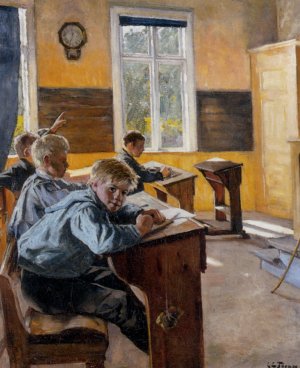 In The Classroom by Karen Elizabeth Tornoe Oil Painting