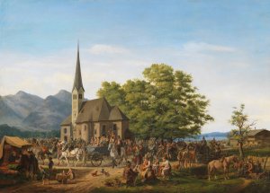 St. Leonhardsfest in Fischhausen am Schliersee by Karl Altmann Oil Painting