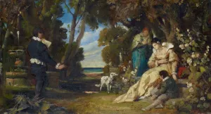 Tasso And The Two Eleonors Oil painting by Karl Brunner