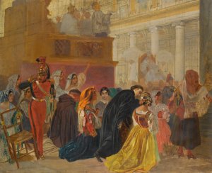 Study For The Return of Pope Pius IX To Rome In 1850 by Karl Bryullov Oil Painting