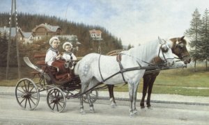 Young Boys in a Horse-Drawn Carriage
