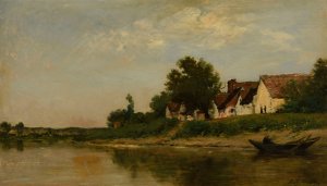 Bords de riviere by Karl Daubigny Oil Painting