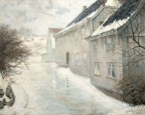 Smeltende sne by Karl Dornberger Oil Painting