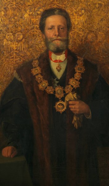 Dr. Karl Lueger, Burgermeister von Wien  by Karl Friedrich Gsur - Hand-Painted Oil Painting Reproduction