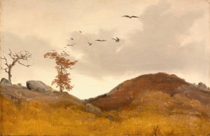 Landscape with Crows by Karl Friedrich Lessing Oil Painting