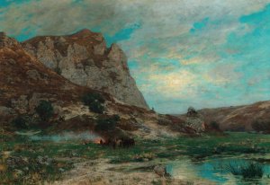 Soldaten bei der Rast by Karl Friedrich Lessing Oil Painting