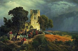 The Siege by Karl Friedrich Lessing Oil Painting