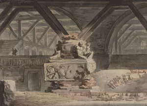 Stage Design - A Sepulchral Vault by Karl Friedrich Schinkel Oil Painting