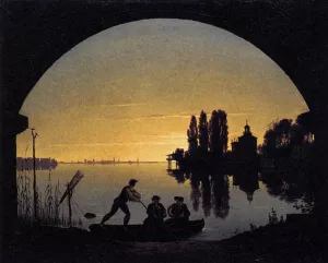 The Banks of the Spree near Stralau painting by Karl Friedrich Schinkel