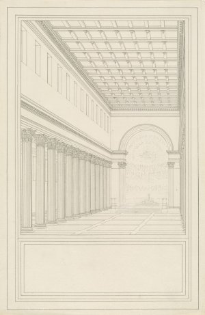 The Nave and Apse,without a Transept,of a Cathedral for Berlin by Karl Friedrich Schinkel Oil Painting
