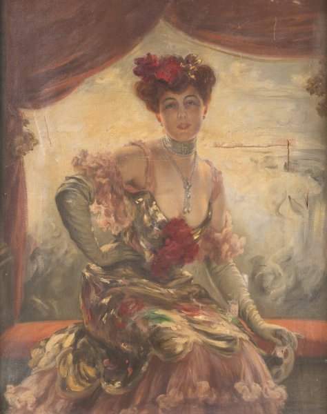Munich beauty at the opera by Karl Gampenrieder - Hand-Painted Oil Painting Reproduction