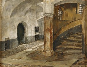 Studie aus Hall 3 by Karl Gebhardt Oil Painting