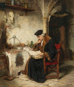 The Alchemist by Karl Gebhardt Oil Painting