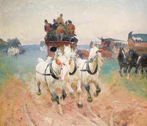 After the race meeting by Karl Georg Arsenius Oil Painting