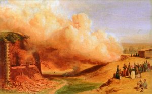 Genietruppen Beim Sprengmanover, 1847 Oil painting by Karl Girardet