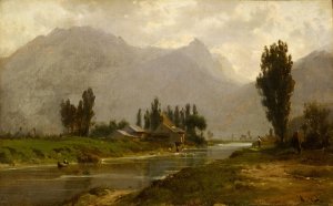 Mill near Weesen by Karl Girardet Oil Painting