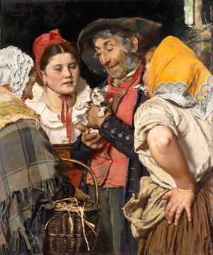Old Man's Treasure Oil painting by Karl Gussow