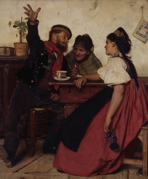 The story of a reservist by Karl Gussow Oil Painting