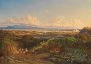 Weite Tiberlandschaft mit Blick auf Rom by Karl Haase Oil Painting