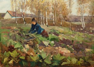 Bauerin im Rubenfeld by Karl Hagemeister Oil Painting