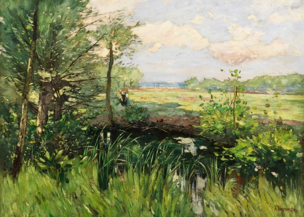 Der Schwielowsee bei Kaputh - Fruhling  by Karl Hagemeister - Hand-Painted Oil Painting Reproduction