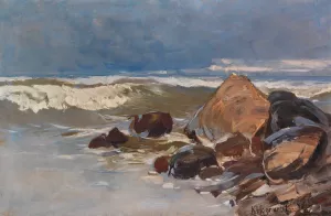 Strand bei Lohme mit Felsen by Karl Hagemeister Oil Painting