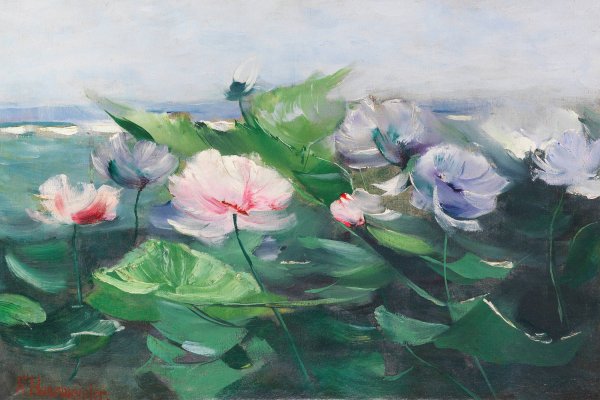 Wasserrosen  by Karl Hagemeister - Hand-Painted Oil Painting Reproduction