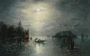 Venedig, Mondnacht by Karl Heilmayer Oil Painting