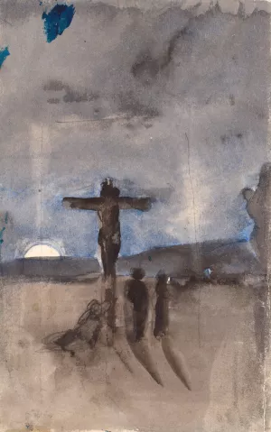 Kristus pa korset by Karl Isakson Oil Painting