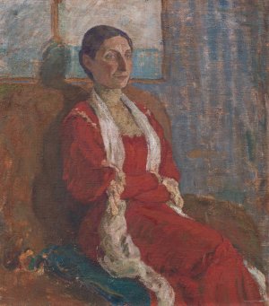 Portrait of Mrs. Bertha Brandstrup by Karl Isakson Oil Painting