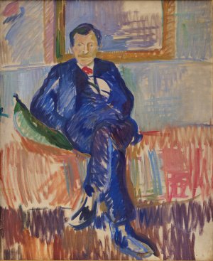 Portrait of the Painter Karl Schou by Karl Isakson Oil Painting