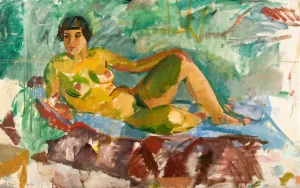 Reclining Model by Karl Isakson Oil Painting