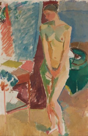 Standing nude by Karl Isakson Oil Painting