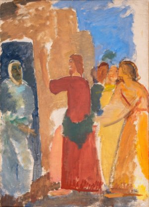The Raising of Lazarus by Karl Isakson Oil Painting
