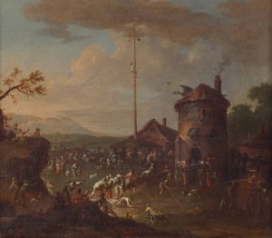 Kirchweihfest by Karl Josef Aigen Oil Painting