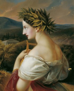 Sappho by Karl Joseph Aloys Agricola Oil Painting