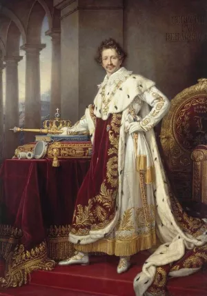 King Ludwig I in His Coronation Robes by Karl Joseph Stieler Oil Painting