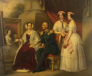 Portrait of the Family of Joseph, Duke of Saxe-Altenburg by Karl Joseph Stieler - Oil Painting Reproduction