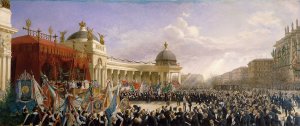 Huldigung der Sanger Osterreichs an das Kaiserpaar am 27. April 1879 by Karl Karger Oil Painting