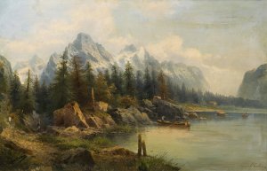 Alpine Landscape by Karl Kaufmann Oil Painting