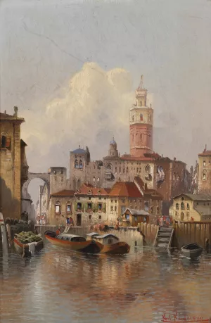 Aus Barcelona by Karl Kaufmann Oil Painting