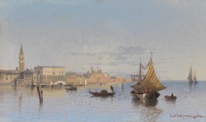 Blick auf Venedig by Karl Kaufmann Oil Painting