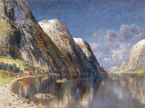 Drontheim Fjord by Karl Kaufmann Oil Painting