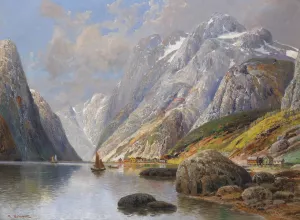Fjordlandschaft Oil painting by Karl Kaufmann