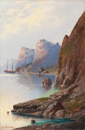 Fjordlanschaft by Karl Kaufmann Oil Painting