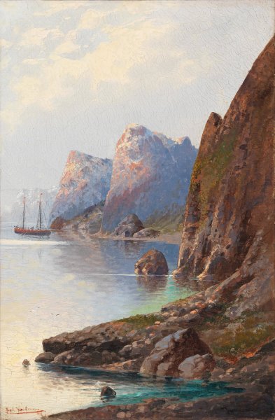 Fjordlanschaft by Karl Kaufmann - Hand-Painted Oil Painting Reproduction