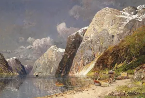 Grosse Fjordlandschaft by Karl Kaufmann Oil Painting