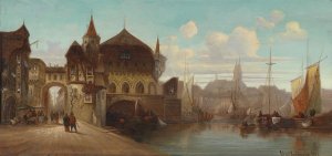 Hafenstadt by Karl Kaufmann Oil Painting