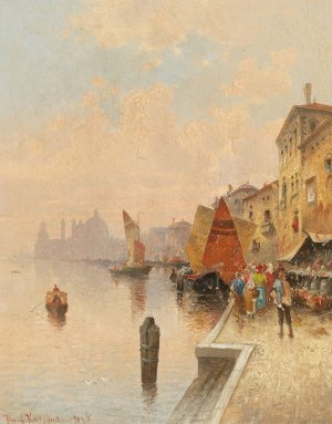 La Giudecca, Venice by Karl Kaufmann Oil Painting