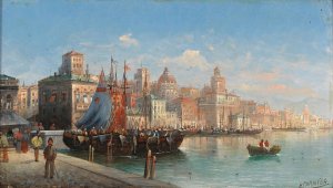 Naples Scene by Karl Kaufmann Oil Painting